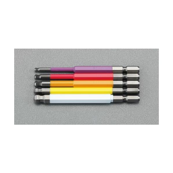 エスコ 5本組/3.0-8mm[Ball-Hexagon]ビットセット EA611BP-100