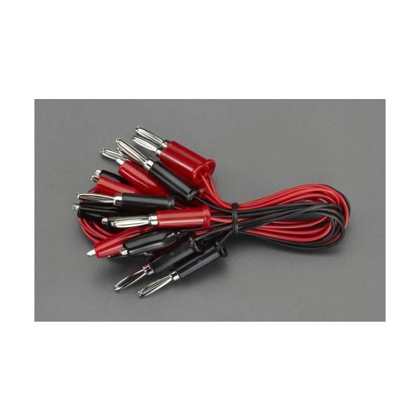 エスコ 500mm/0.1mm2テストリードバナナプラグクリップ/10本 EA940DT-87 1個