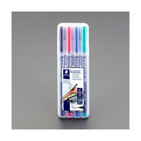 エスコ(esco) [4色/超極細] 油性マーカーセット(ルモカラー) EA765MM-10 1ST