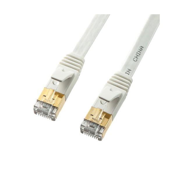 エスコ(esco) 15 m フラットLANケーブル(CAT7/ホワイト) EA764BB-146 ...