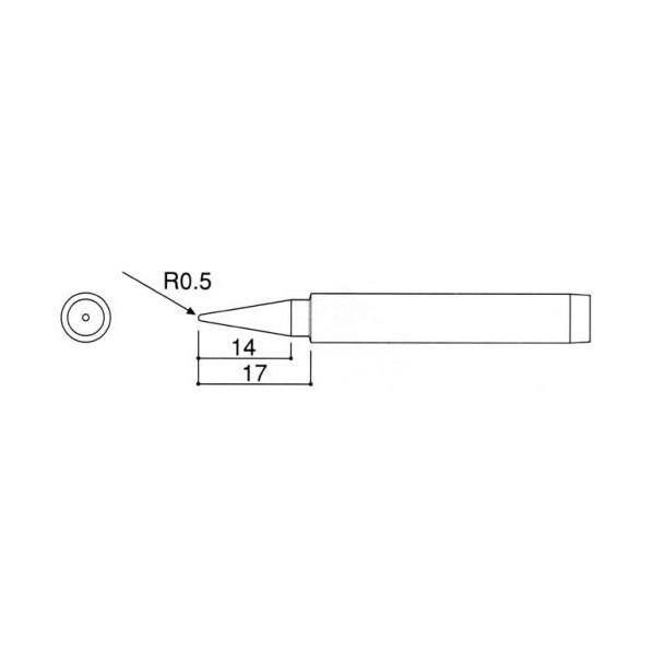 エスコ 交換用こて先(EA305E-130・130S用) R0.5mm EA305E-1