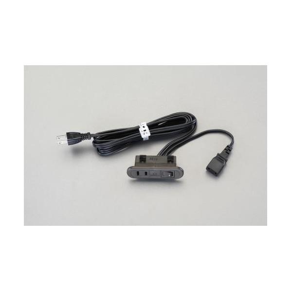 エスコ AC125V/15Ax2m埋め込みコンセント(スイッチ付) 35×90×24mm 茶 EA8...