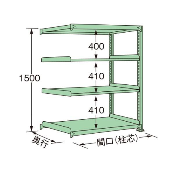 ※法人専用品※扶桑金属工業 中量ラック グリーン 1790×300×1500mm ME1518S04...