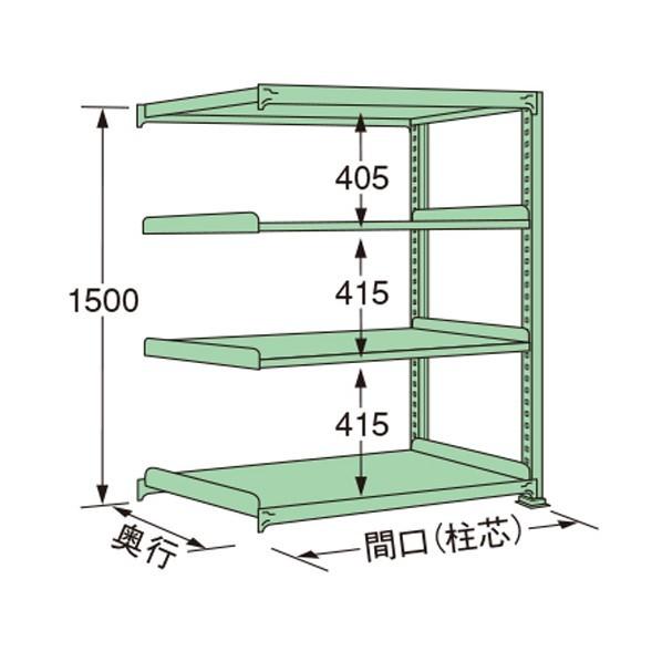※法人専用品※扶桑金属工業 中量ラック グリーン 1190×300×1500mm MS1512S04...