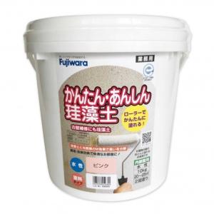 フジワラ化学 ローラーで塗れるかんたんあんしん 珪藻土 ピンク 10kg 8603300 壁材 リフォーム diy
