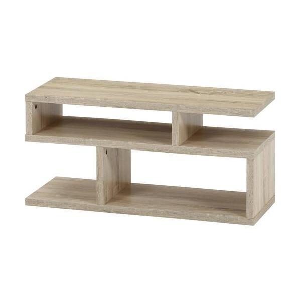 フジボウエキ S字型TV台 80幅 オーク 51488