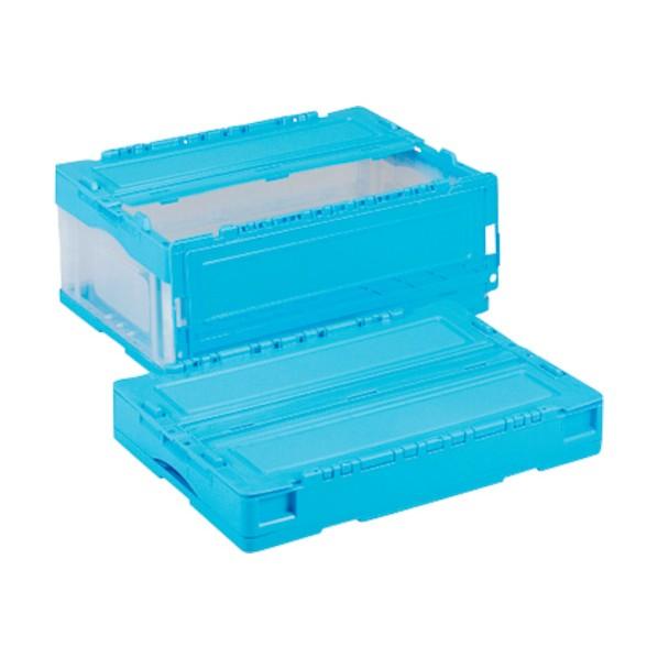 岐阜プラスチック工業 折りたたみコンテナーCS-S31NR 青/透明 CSS31NRBT