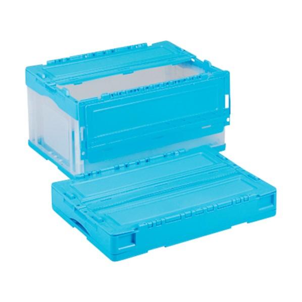 岐阜プラスチック工業 折りたたみコンテナーCS-S41NR 青/透明 CSS41NRBT
