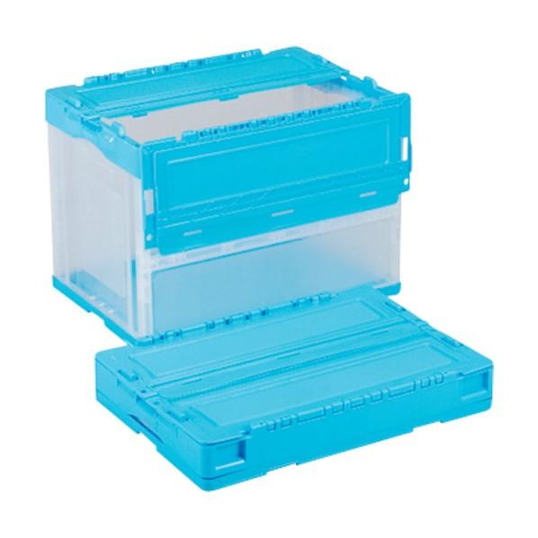 岐阜プラスチック工業 折りたたみコンテナーCS-S61NR 青/透明 CSS61NRBT