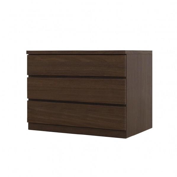 グリーンクロス フィット 幅80 3段 チェスト 奥行55cm 家具 収納 ウォールナット 6300...