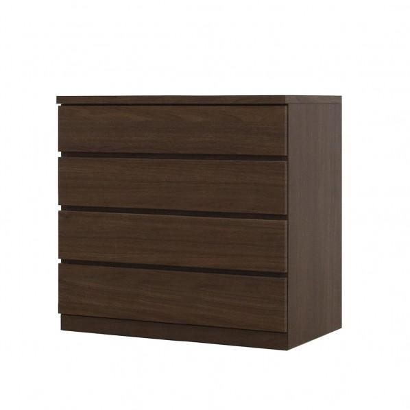 グリーンクロス フィット 幅80 4段 チェスト 奥行44cm 家具 収納 ウォールナット 6300...