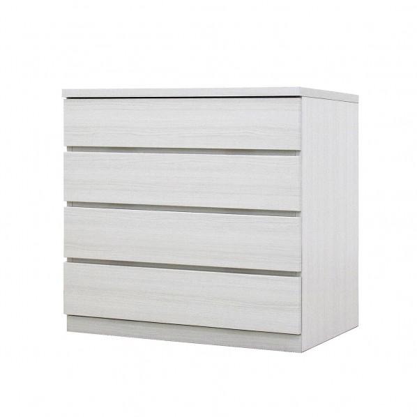 グリーンクロス フィット 幅80 4段 チェスト 奥行55cm 家具 収納 ホワイト 6300074...