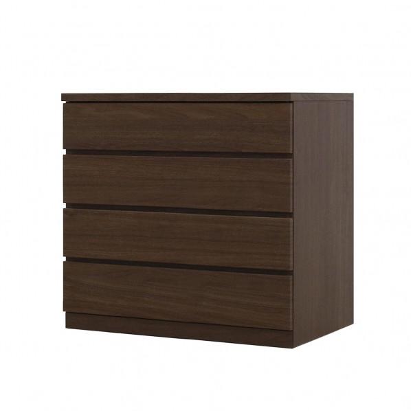 グリーンクロス フィット 幅80 4段 チェスト 奥行55cm 家具 収納 ウォールナット 6300...