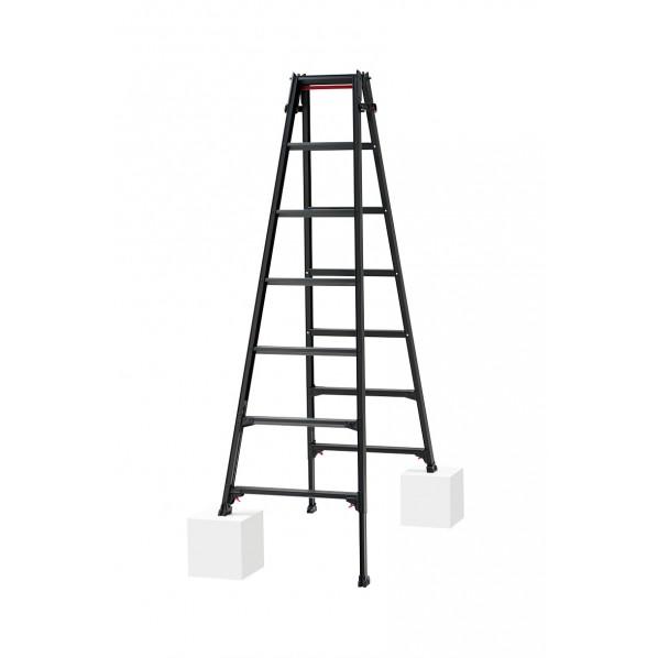 ※法人専用品※長谷川工業 脚部伸縮兼用脚立(BLACK LABEL) 7段 RYZB-21a 1台