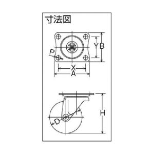 ハンマーキャスター G型自在ナイロン車75mm...の詳細画像1