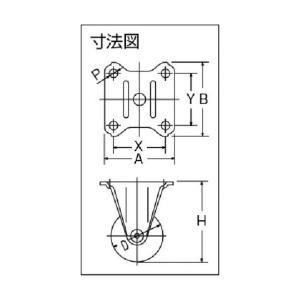 ハンマーキャスター 低庄式中荷重用固定ナイロン...の詳細画像1