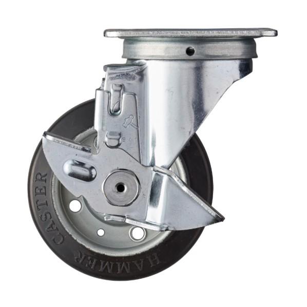 ハンマーキャスター トータルロック 自在 SP付 ゴム車100mm 413S-R100TL 1点