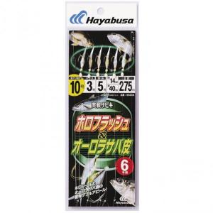 HAYABUSA 実戦サビキ オーロラサバ皮&ホロフラッシュ 6本鈎 SS046 13号 ハリス5 SS046-13-5 釣具 ルアー 釣り フィッシ