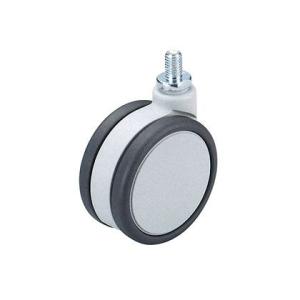 ハイロジック 室内用スリムタイプフレスコキャスター75mmM10ボルト・ストップ無グレー