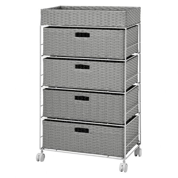 萩原 ランドリー グレー (約)幅50.5×奥行30.5×高さ85cm RAN-2412GY