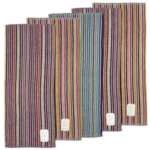 林 フェイスタオル5枚組 残糸エコリバーシブル ランダム 約34×80cm FO446600 1個