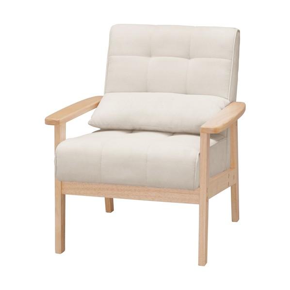 アイリスオーヤマ 102302 一人掛けウッドフレームソファ オフホワイト WFS-1S-OW