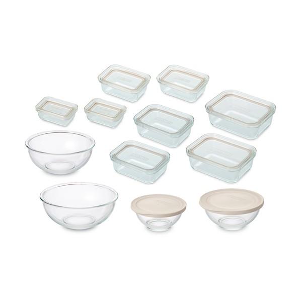 アイリスオーヤマ 574568 耐熱ガラス容器 12点セット クリア/ベージュ TGS-12S-C/...