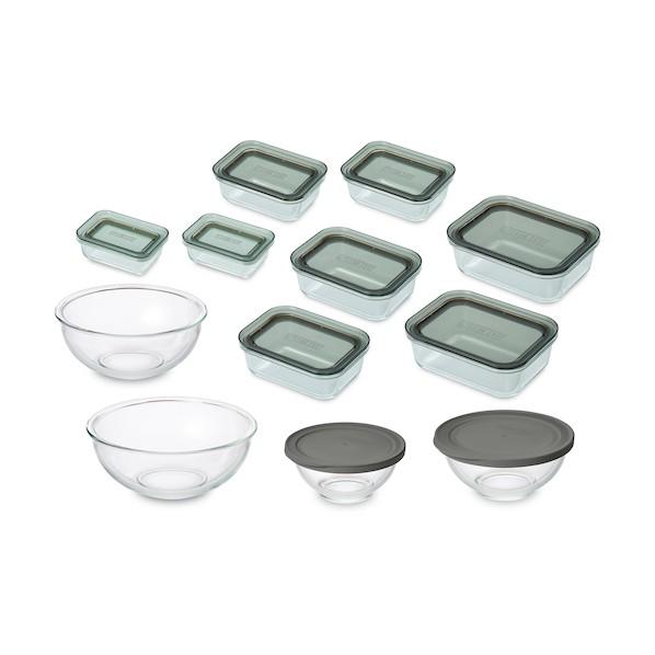 アイリスオーヤマ 574567 耐熱ガラス容器 12点セット クリアブラック/グレー TGS-12S...