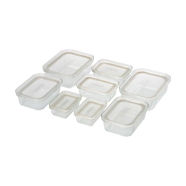 アイリスオーヤマ 576906 耐熱ガラス容器 8点セット クリア TGS-8S-C