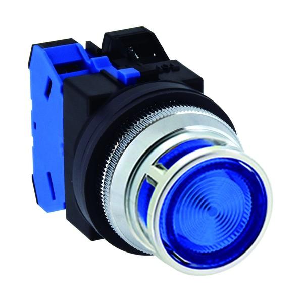 IDEC Φ30照光押しボタンスイッチ モメンタリ ガード付き 青 ALFN22211DNS 1個
