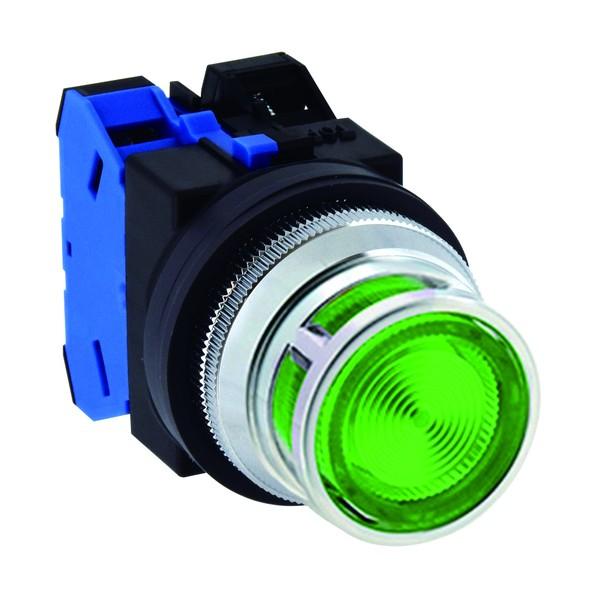 IDEC Φ30照光押しボタンスイッチ モメンタリ ガード付き 緑 ALFN22220DNG 1個