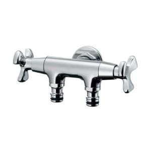 カクダイ ガーデン用双口水栓 呼13 704-127-13