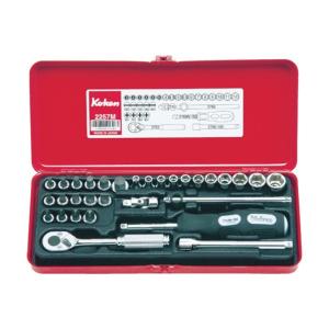 ソケットレンチセット 46pcs 1/4インチ ラチェット式 ドライバー HEX