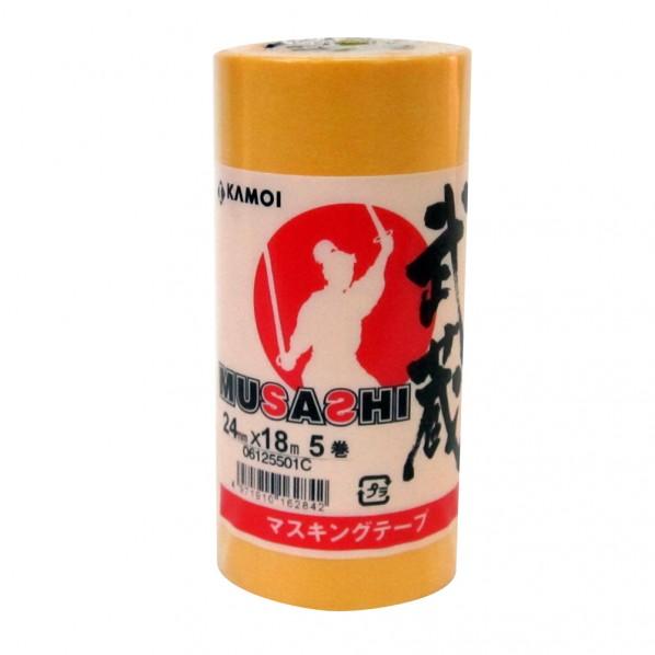 カモ井加工紙株式会社 カモ井和紙マスキングテープ武蔵24mm幅（5巻入） イエロー 24mm 418...