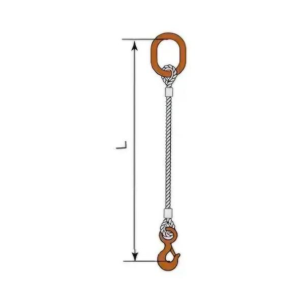コンドーテック JISロック止ワイヤ 12mm 楕円リング 環付きフック 1．0t 塗装 φ12×1...