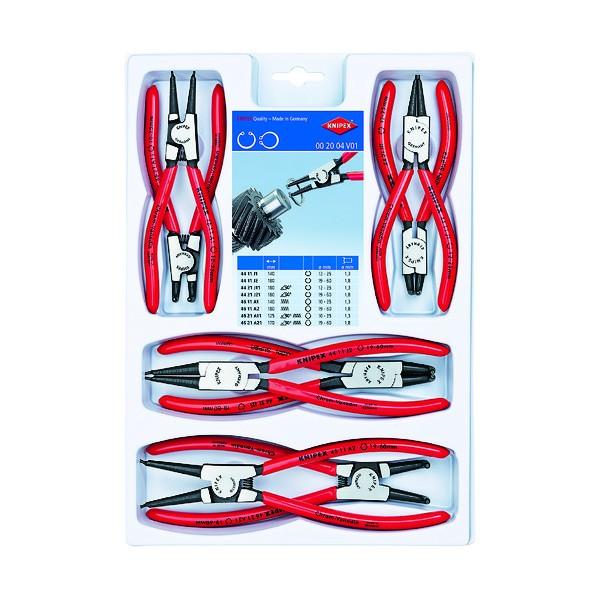 クニペックス KNIPEX 002004V01 8本組 スナップリングプライヤー