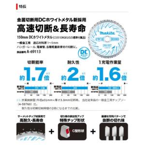 マキタ 18V 150mm 充電式 チップソー...の詳細画像1