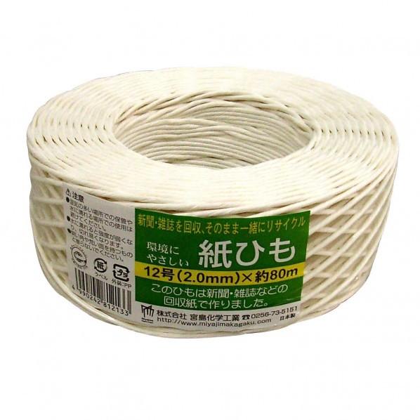 宮島化学 紙ひも 白 幅12号(2mm)×長さ80m RP-12