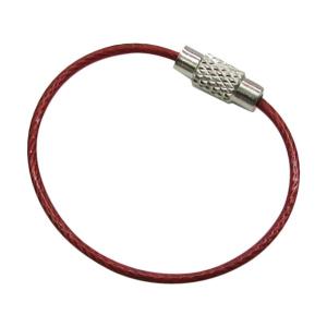 水本機械 キーワイヤーホルダー ワイヤー径1mm全長120mm レッド B-2952