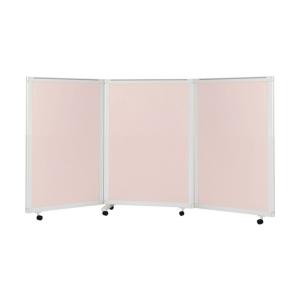 松吉医科器械 キャスター付スクリーン（3連 24895906 ピンク 2489590601 1台