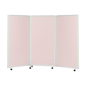 松吉医科器械 キャスター付スクリーン（3連 24895907 ピンク 2489590701 1台