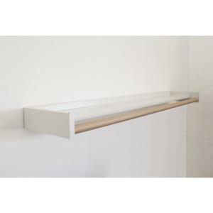 森田アルミ工業 多目的シェルフ Wally ミルクホワイト×バーチ 幅 1250 mm x 高さ 80 mm x 奥行 262 mm WAL12-WB