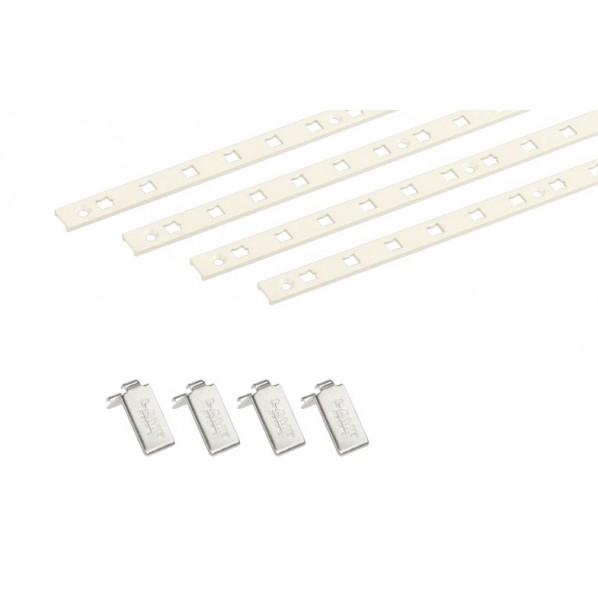 南海プライウッド 棚収納パーツ シンプルアルミ棚柱セット ホワイト 12×1820mm TBAS-W...