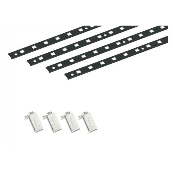 南海プライウッド 棚収納パーツ シンプルステン棚柱セット ブラック 12×1820mm TBAS-B...