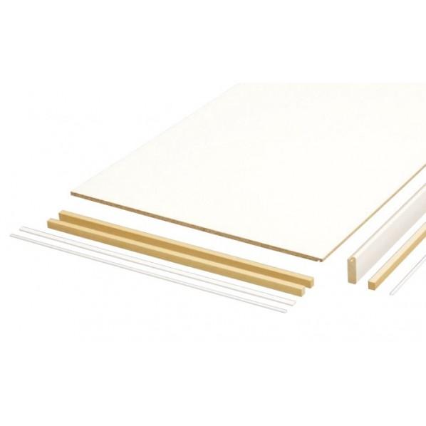 ※法人専用品※南海プライウッド 棚収納パーツ 中段セット Cシリーズ シェルホワイト 幅1980×奥...