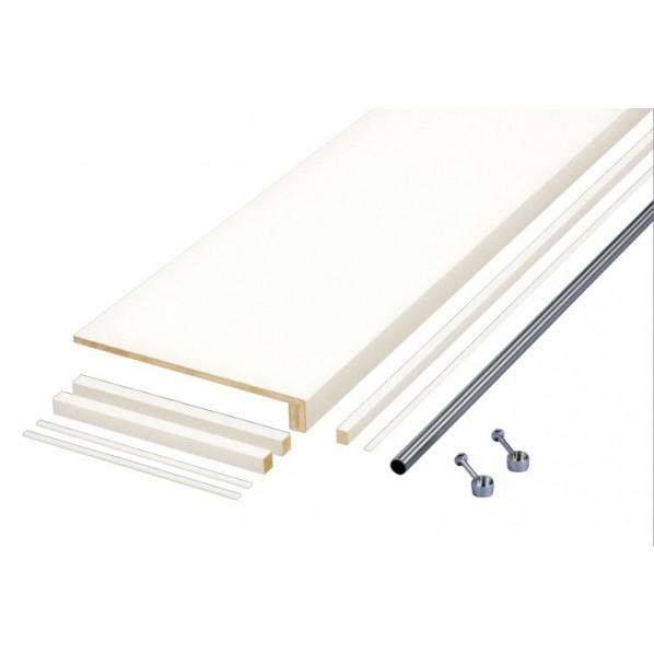 南海プライウッド 棚収納パーツ 枕棚セット Vシリーズパイプ付 シェルホワイト 幅1350×奥行45...