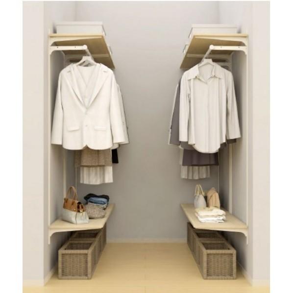 南海プライウッド 棚収納 ランバーシリーズ ウォークインクローゼット II型 1坪(6尺×6尺) グ...