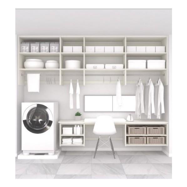 南海プライウッド ランドリーパネル収納 ラクエル ランドリールーム 9尺 アッシュウォールナット A...