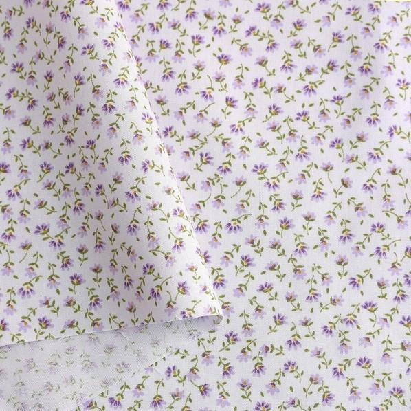 日本紐釦貿易(Nippon Chuko) 日本紐釦貿易 花柄プリント ブロード生地 パープル系 巾1...