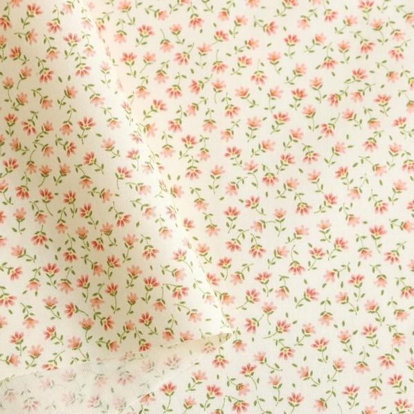 日本紐釦貿易(Nippon Chuko) 日本紐釦貿易 花柄プリント ブロード生地 ピンク系 巾11...